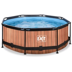 EXIT TOYS EXIT Frame Pool ø244x76cm – Holz Optik