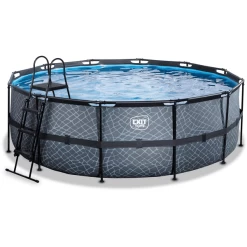EXIT TOYS EXIT Frame Pool ø427x122cm (12v Kartusche Filterpumpe) – Grau