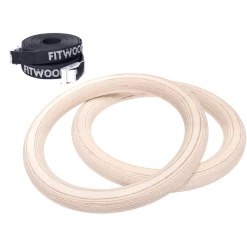 Fitwood ULPU Turnringe, Birke - Schwarze Riemen
