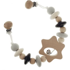 HESS Kinderwagenkette Stern, Natur Schwarz