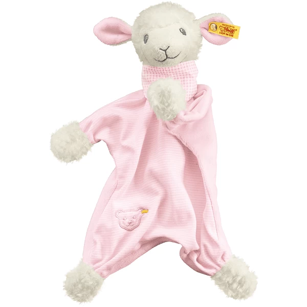 Steiff Träum-süß-Lamm Schmusetuch 30cm, Rosa 3 Steiff Träum-süß-Lamm Schmusetuch 30cm, Rosa